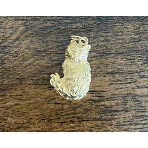 14K Yellow Gold Cat Pendant 2.4g Fine Jewelry Kitty Animal Charm